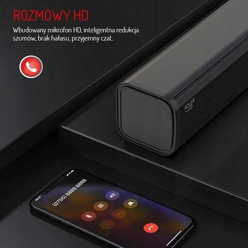 Nešiojamas „Soundbar“ garsiakalbis su žadintuvu „Bluetooth 5.0 Adler“