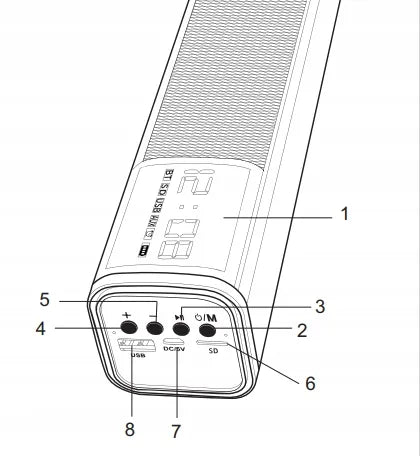 Nešiojamas „Soundbar“ garsiakalbis su žadintuvu „Bluetooth 5.0 Adler“