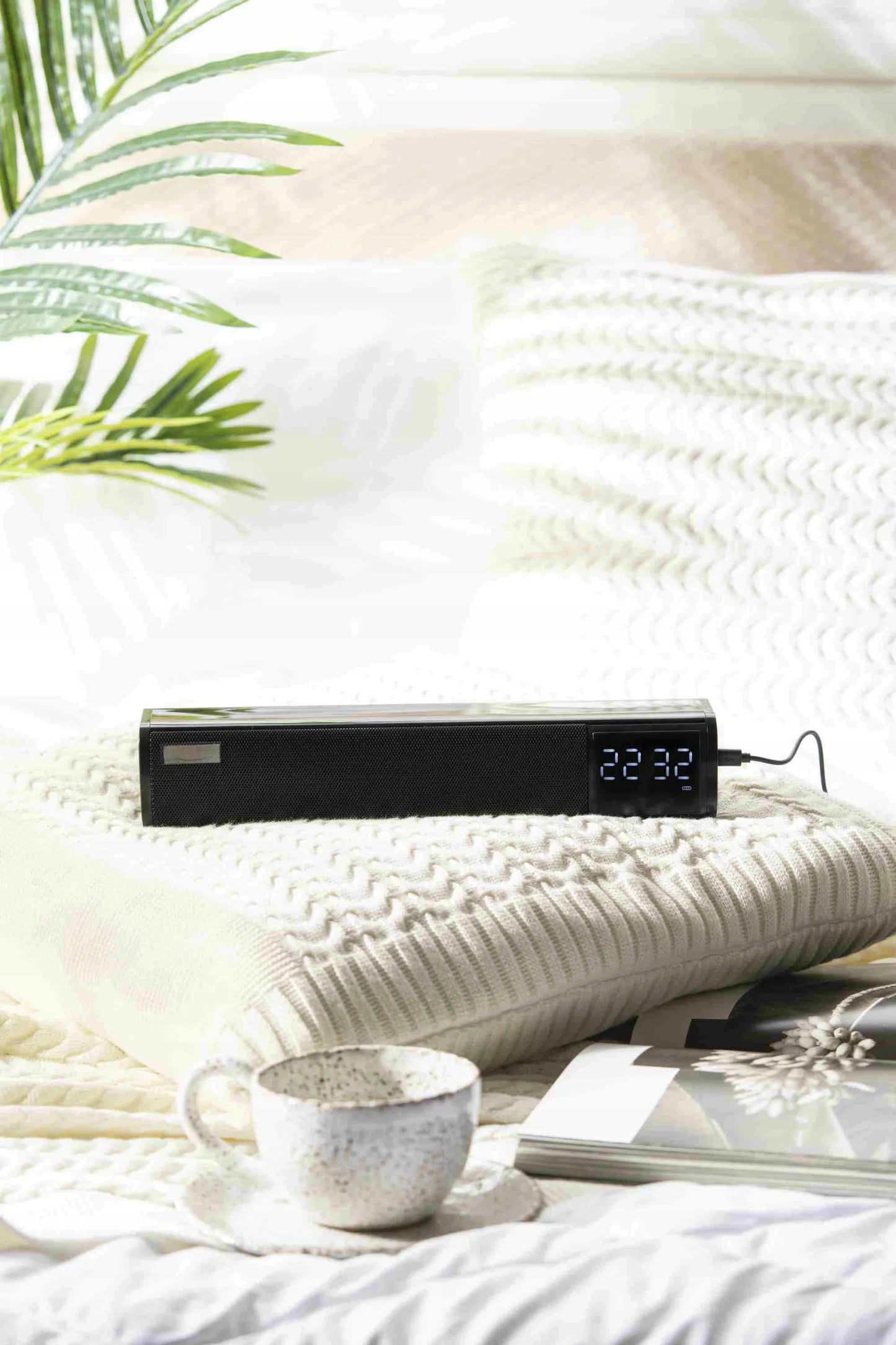 Nešiojamas „Soundbar“ garsiakalbis su žadintuvu „Bluetooth 5.0 Adler“