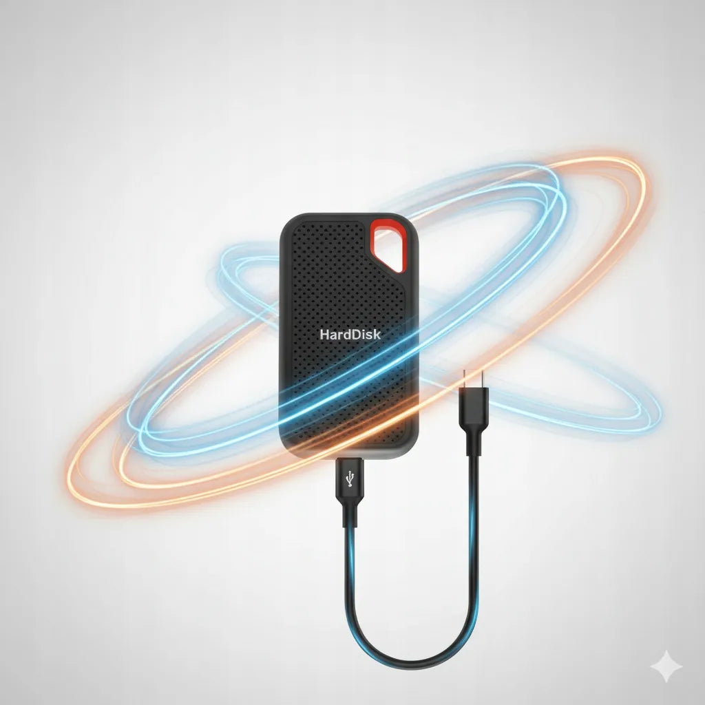 Nešiojamas SSD diskas 2TB USB-C, skirtas iPhone, Android ir Mac, itin spartus