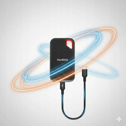 Nešiojamas SSD diskas 2TB USB-C, skirtas iPhone, Android ir Mac, itin spartus