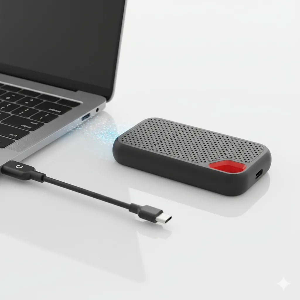 Nešiojamas SSD diskas 2TB USB-C, skirtas iPhone, Android ir Mac, itin spartus