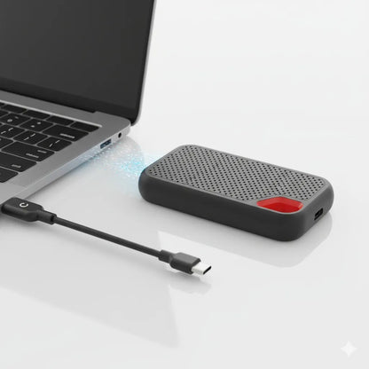 Nešiojamas SSD diskas 2TB USB-C, skirtas iPhone, Android ir Mac, itin spartus