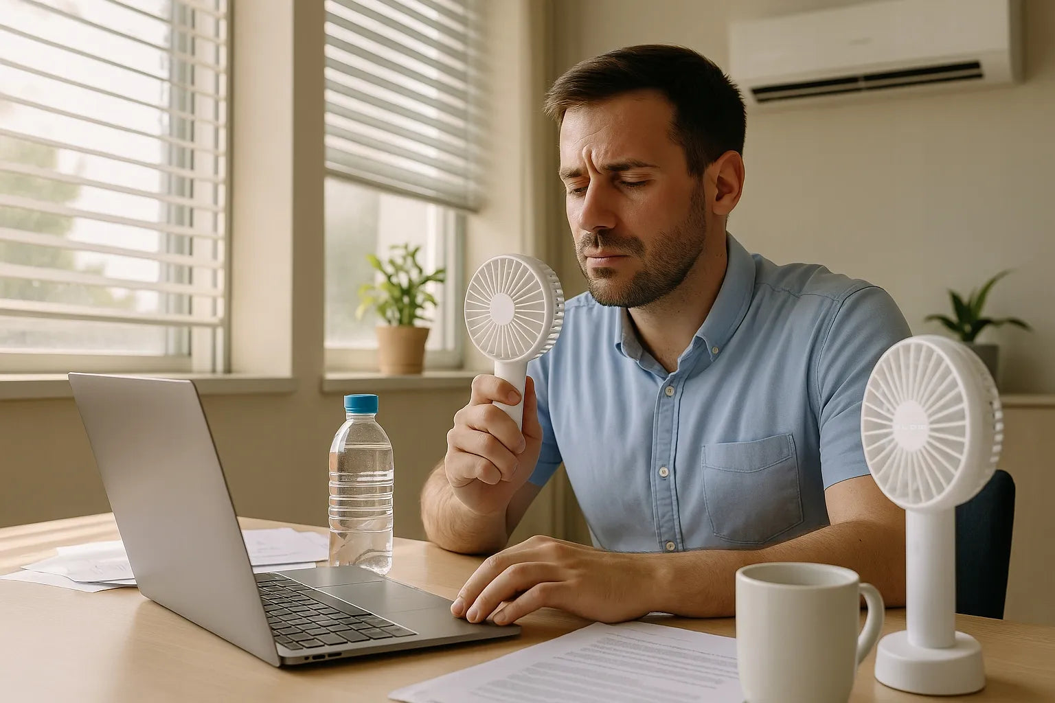 Nešiojamas USB mini ventiliatorius Blow 44-504, tylus, su akumuliatoriumi