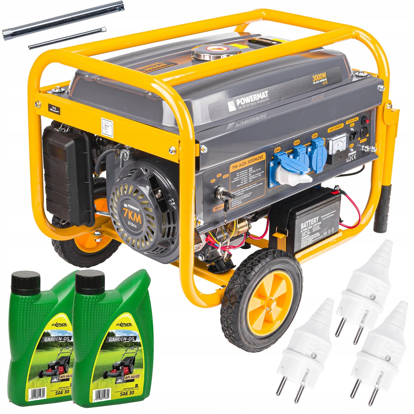 Nešiojamas vienfazis benzininis elektros generatorius Powermat 3000 W