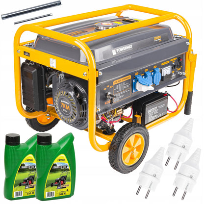 Nešiojamas vienfazis benzininis elektros generatorius Powermat 3000 W