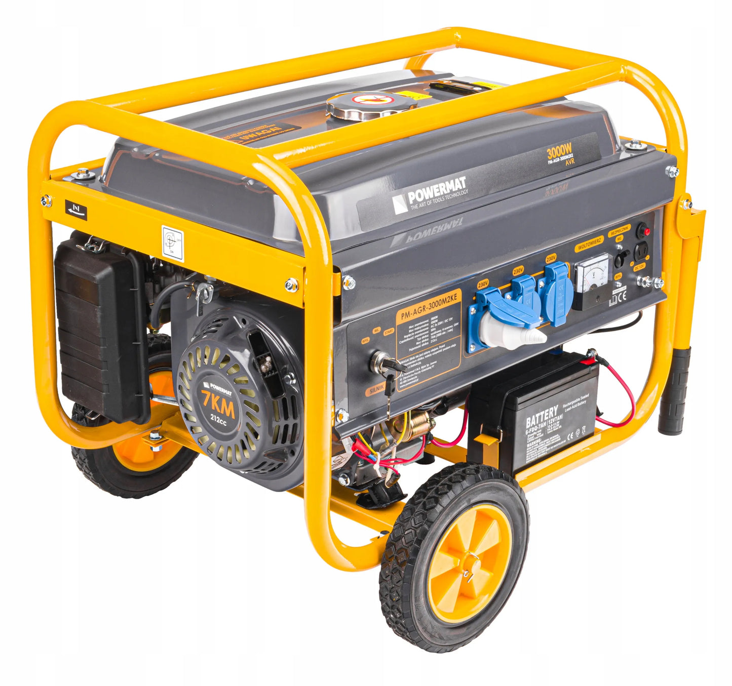 Nešiojamas vienfazis benzininis elektros generatorius Powermat 3000 W