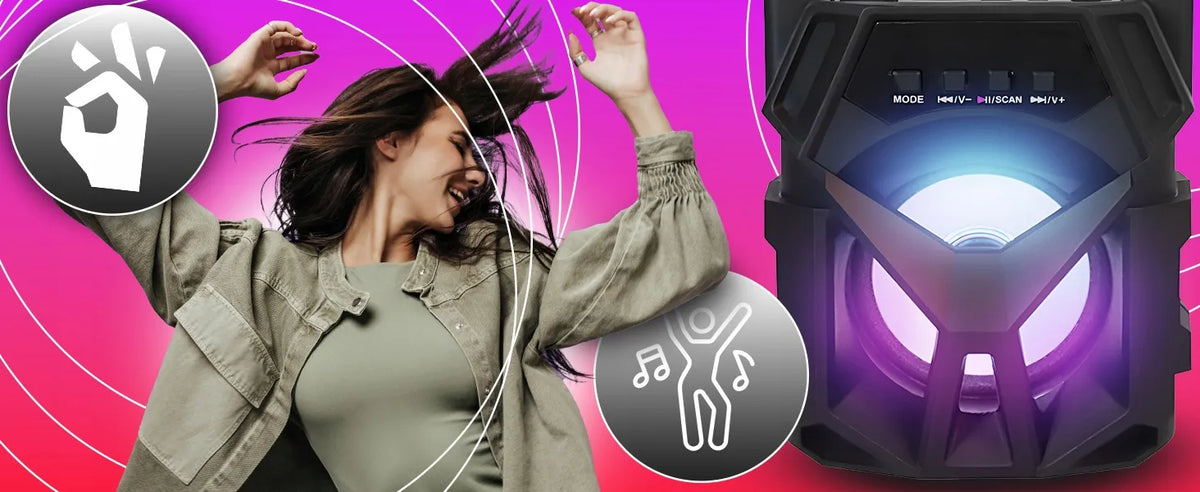 Nešiojamasis belaidis Bluetooth boombox garsiakalbis RETOO RGB USB TF kortelė AUX 400 W