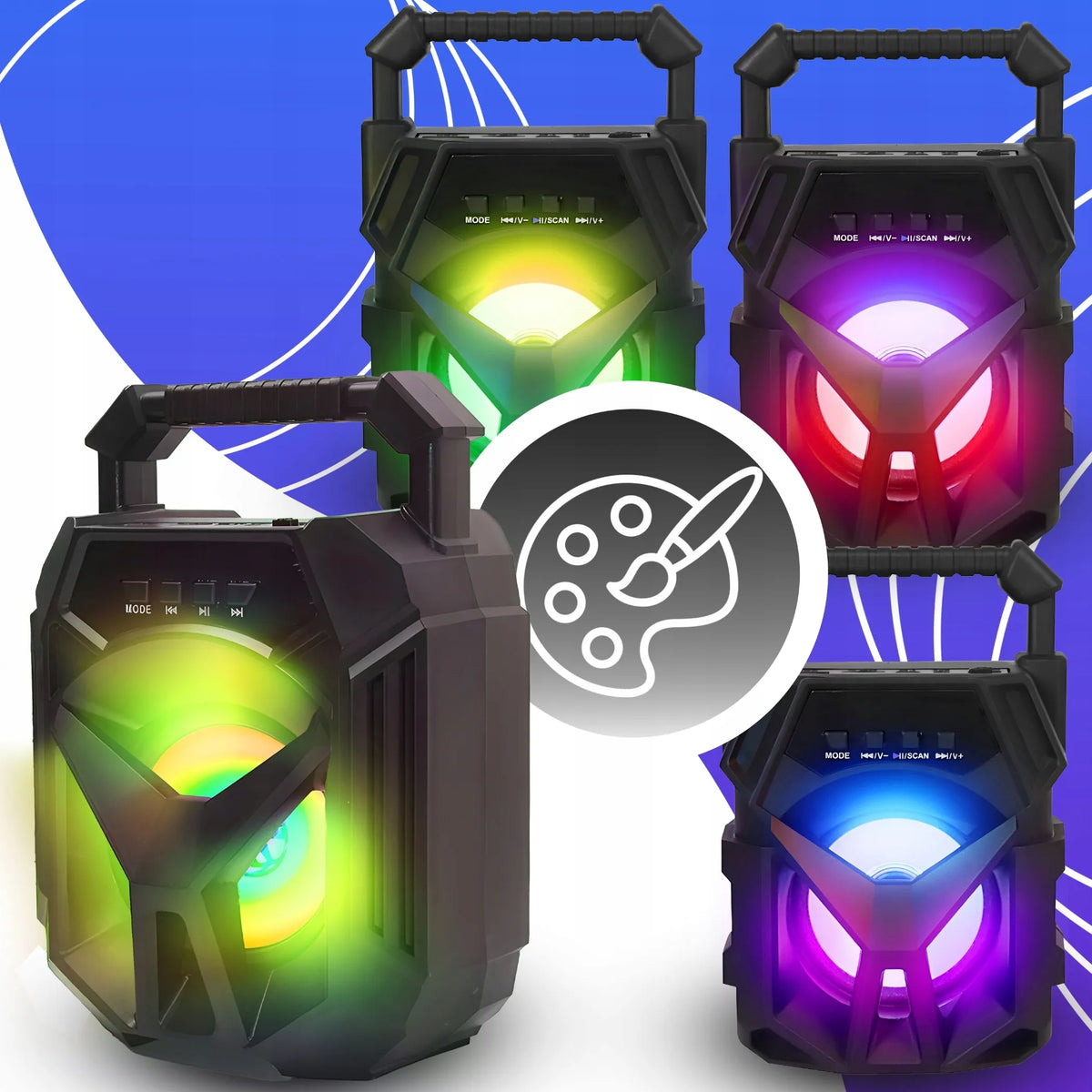 Nešiojamasis belaidis Bluetooth boombox garsiakalbis RETOO RGB USB TF kortelė AUX 400 W