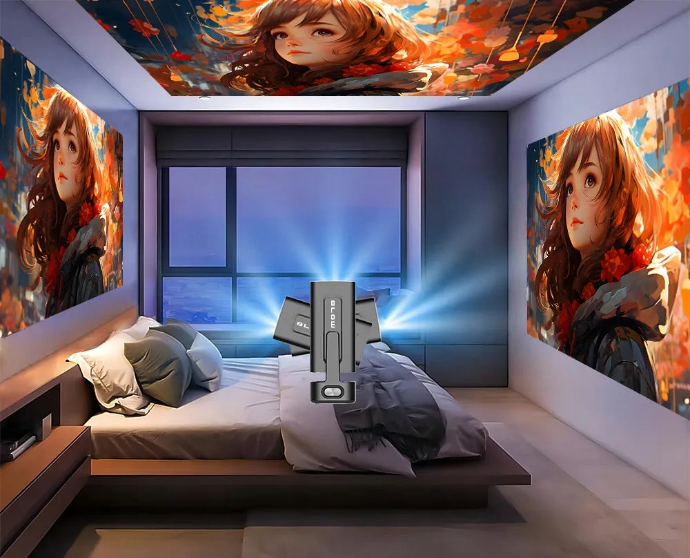 Nešiojamasis „BLOW“ projektorius „Android Smart TV“ su „Wi-Fi“, juodas, 720p, su garsiakalbiu