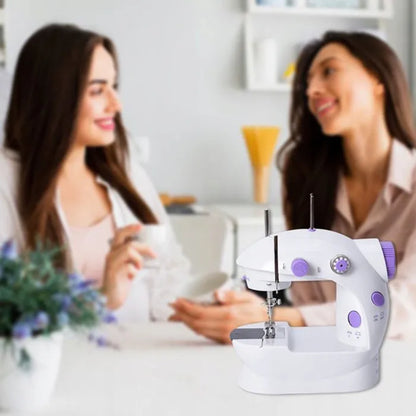 Nešiojamoji mini siuvimo mašina RETOO su priedais ir dovanomis, LED apšvietimu, 2 režimais