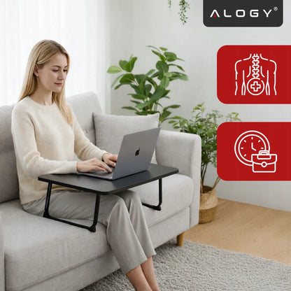 Nešiojamojo kompiuterio staliukas į lovą Alogy Carbon, sulankstomas, mobilus, stalviršis pusryčiams