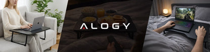Nešiojamojo kompiuterio staliukas į lovą Alogy Carbon, sulankstomas, mobilus, stalviršis pusryčiams