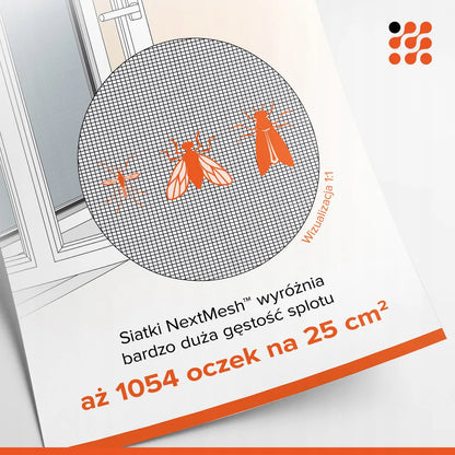 NextHook langų tinklelis nuo uodų 1,4 m x 1,6 m su lipukais