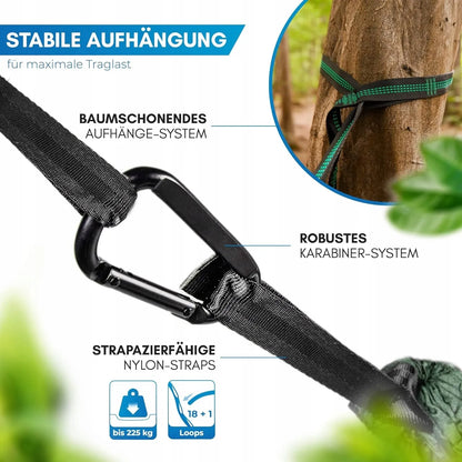 NORDMUT nailoninis parašiutinis hamakas, maksimali apkrova 300 kg PRO LUX
