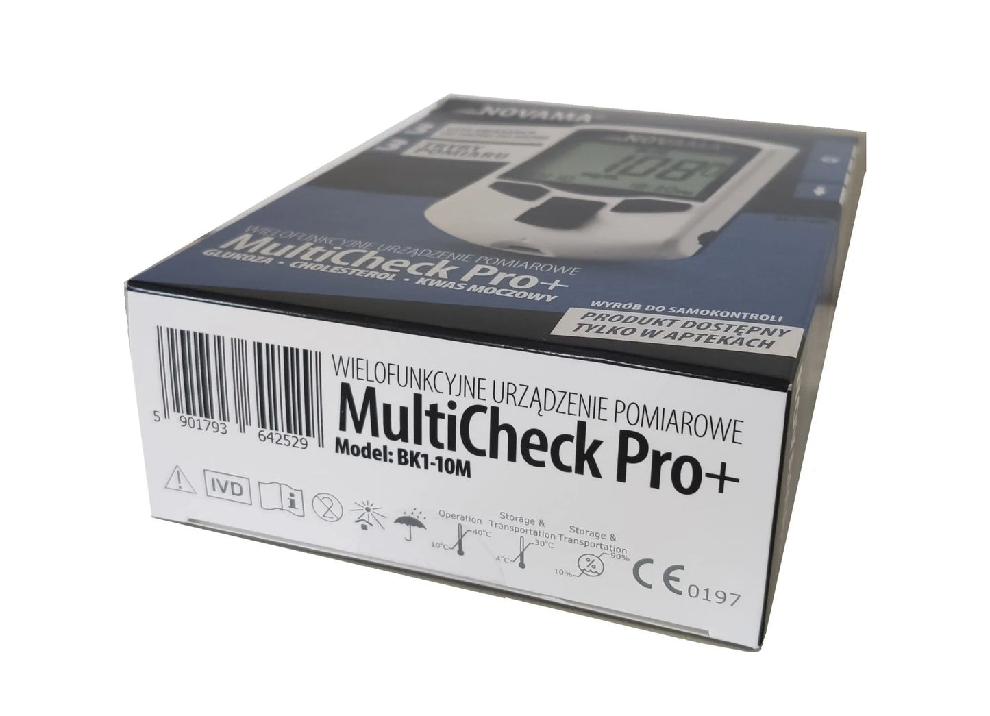 NOVAMA Gliukomatis MULTICHECK PRO+ CHOLESTEROLIS ŠLAPIMO RŪGŠTIS GLIUKOZĖ CUKRUS