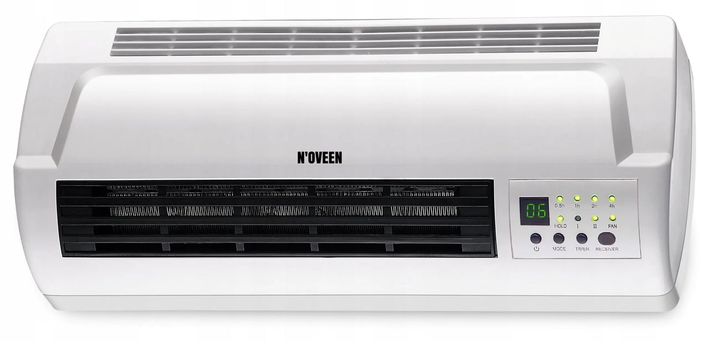 N'OVEEN sieninė oro užuolaida, ventiliatorius ir elektrinis šildytuvas, 2000W