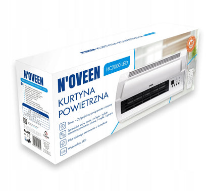 N'OVEEN sieninė oro užuolaida, ventiliatorius ir elektrinis šildytuvas, 2000W