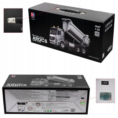 Nuotoliniu būdu valdoma metalinė savivartė „Mercedes Arocs“, 1:20 mastelis