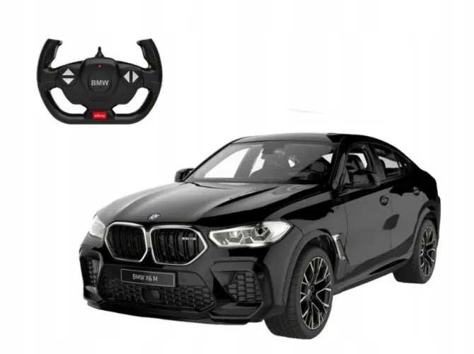 Nuotoliniu būdu valdomas automobilis BMW X6 M, 1:14, su LED žibintais, juodas