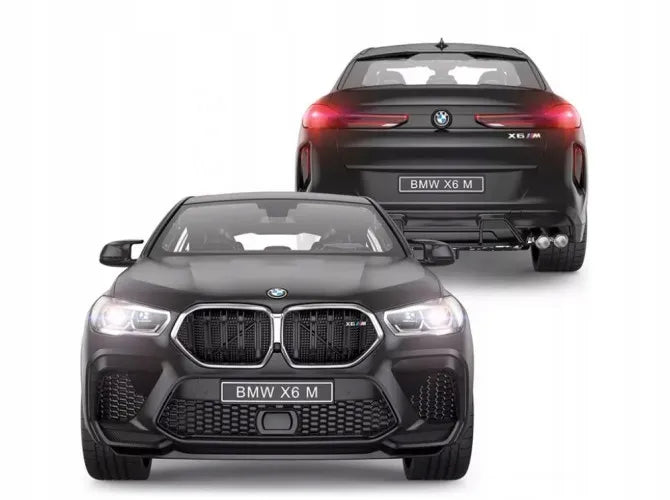 Nuotoliniu būdu valdomas automobilis BMW X6 M, 1:14, su LED žibintais, juodas