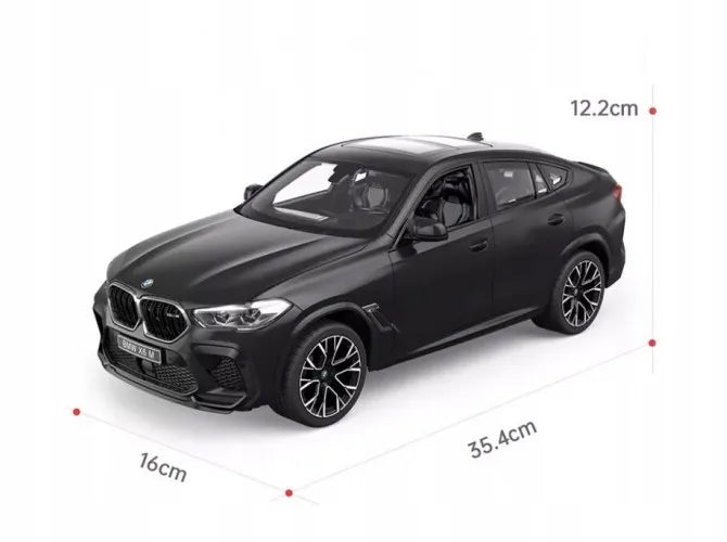 Nuotoliniu būdu valdomas automobilis BMW X6 M, 1:14, su LED žibintais, juodas