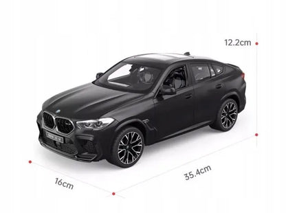 Nuotoliniu būdu valdomas automobilis BMW X6 M, 1:14, su LED žibintais, juodas