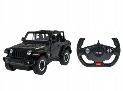 Nuotoliniu būdu valdomas automobilis Coil Jeep Wrangler RS, juodas, 1:14