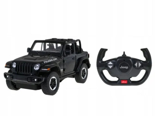 Nuotoliniu būdu valdomas automobilis Coil Jeep Wrangler RS, juodas, 1:14