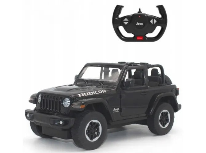Nuotoliniu būdu valdomas automobilis Coil Jeep Wrangler RS, juodas, 1:14