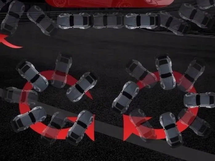 Nuotoliniu būdu valdomas automobilis „DRIFTOR“ 4x4 su LED apšvietimu ir putplasčio ratais, driftui