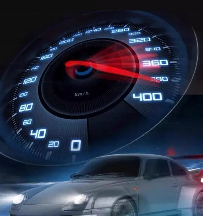 Nuotoliniu būdu valdomas automobilis „DRIFTOR“ 4x4 su LED apšvietimu ir putplasčio ratais, driftui