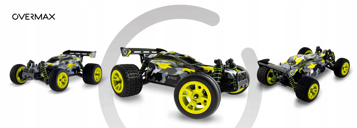 Nuotoliniu būdu valdomas automobilis OVERMAX X-PACE, veikimo nuotolis 100 m, greitis iki 45 km/h