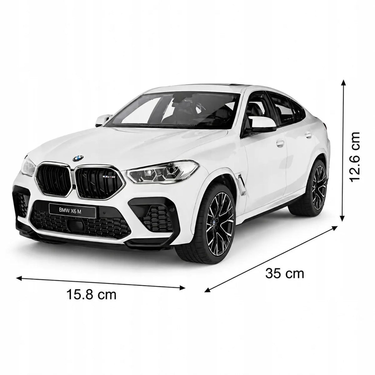 Nuotoliniu būdu valdomas automobilis RC „Rastar“ BMW X6 M su LED žibintais, baltas