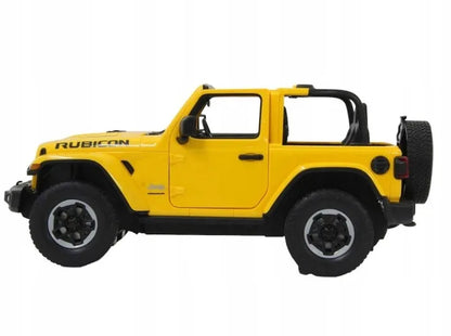 Nuotoliniu būdu valdomas automobilis RC su pulteliu, didelis geltonas Jeep Wrangler RS 1:14