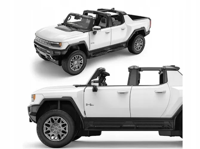 Nuotoliniu būdu valdomas baltas didelis Hummer 4x4 RC visureigis su pulteliu