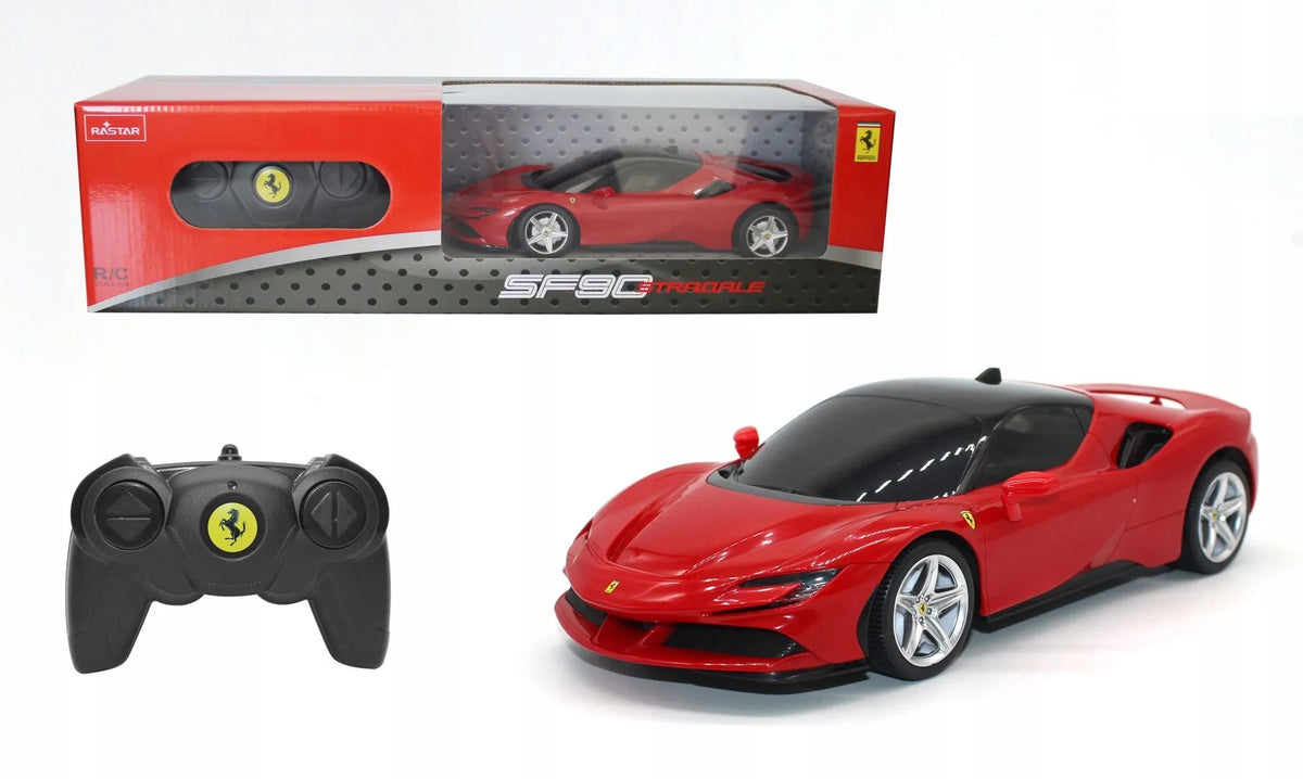 Nuotoliniu būdu valdomas raudonas Ferrari automobilis 1:24 RC Coil