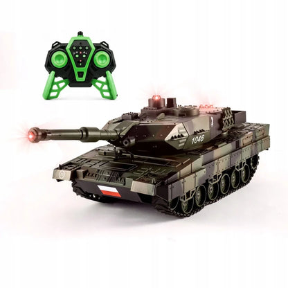Nuotoliniu būdu valdomas tankas „Leopard 2“ RC, 1:18 mastelio, lenkiška versija