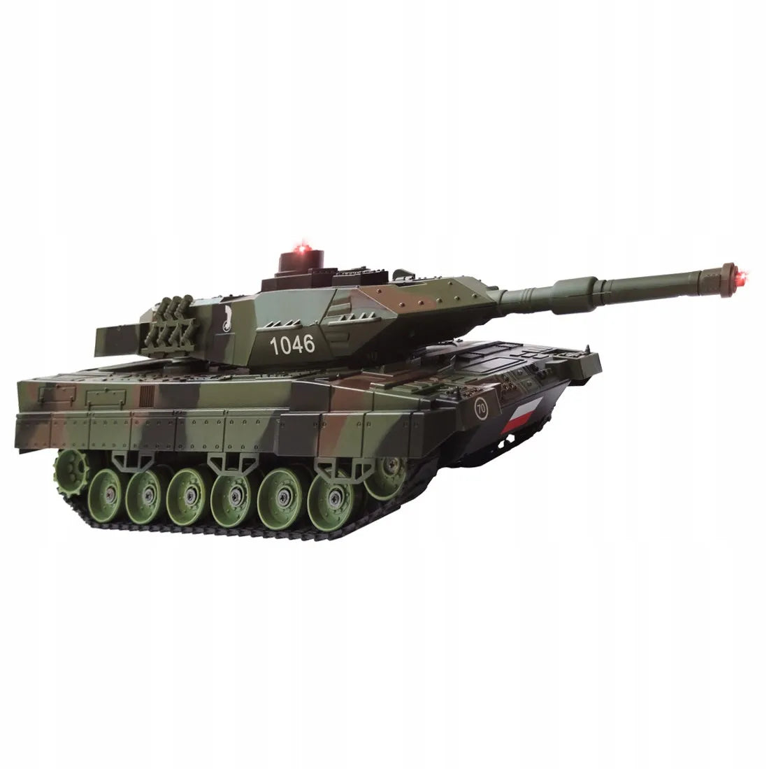 Nuotoliniu būdu valdomas tankas „Leopard 2“ RC, 1:18 mastelio, lenkiška versija