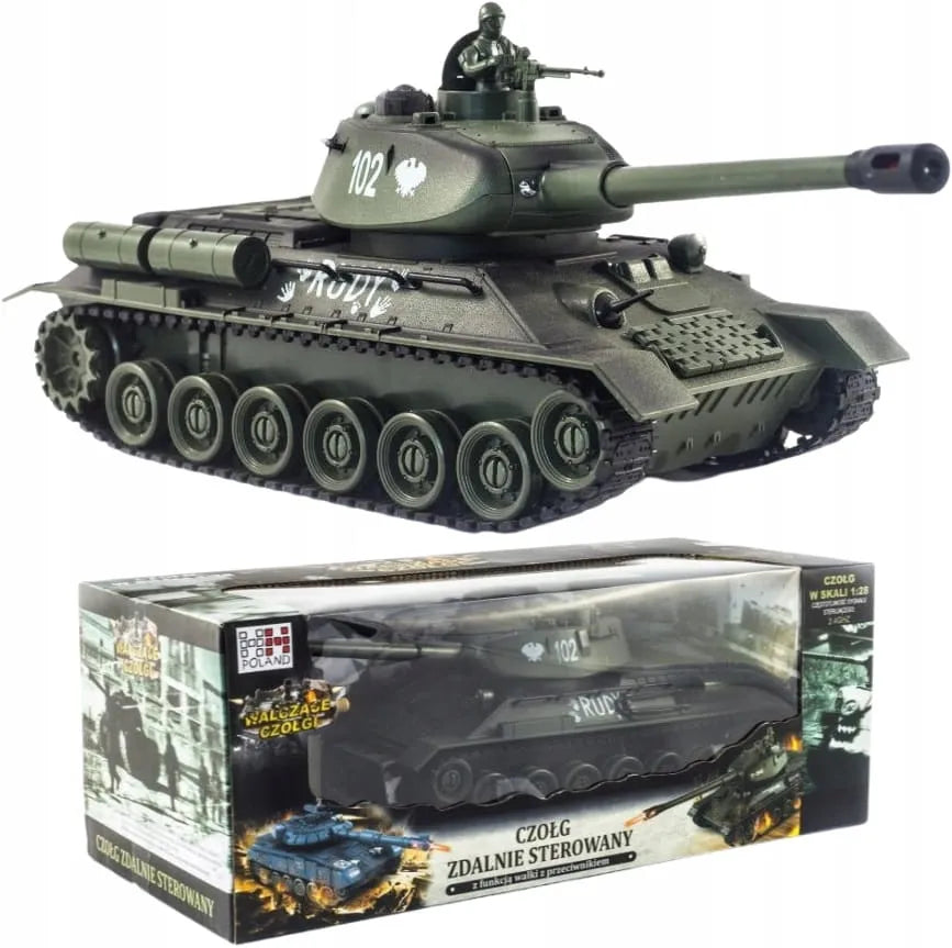 Nuotoliniu būdu valdomas tankas „Rudy 102“ T-34, su akumuliatoriumi