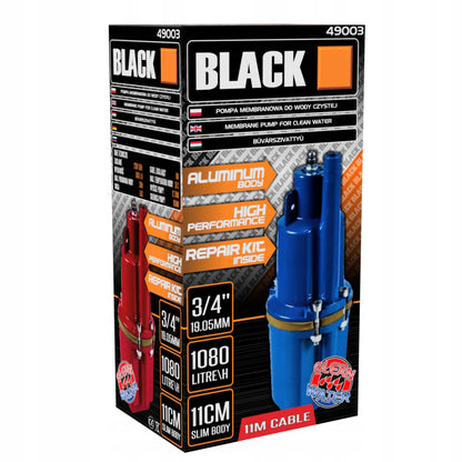 „Nurek“ panardinamasis membraninis gręžinio siurblys „Black“, 495 W, 11 m kabelis