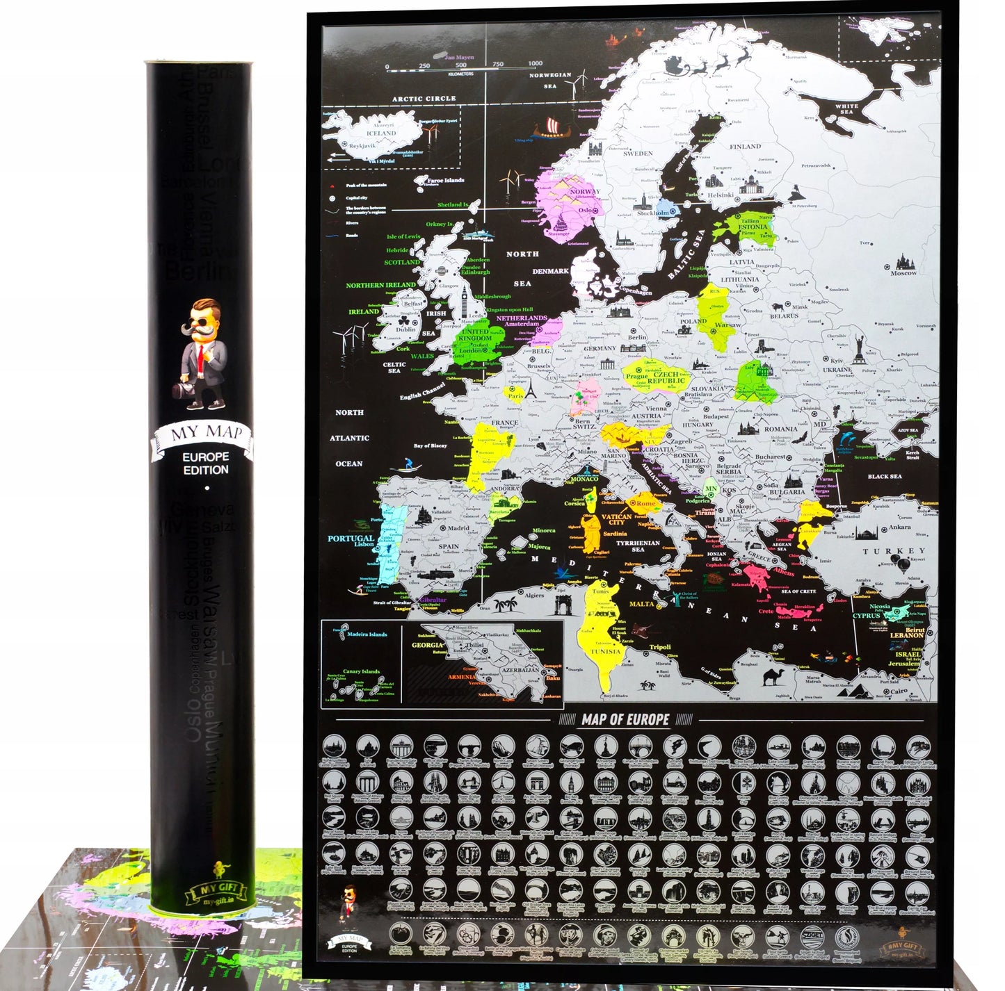 Nutrinamas Europos žemėlapis (dovana)