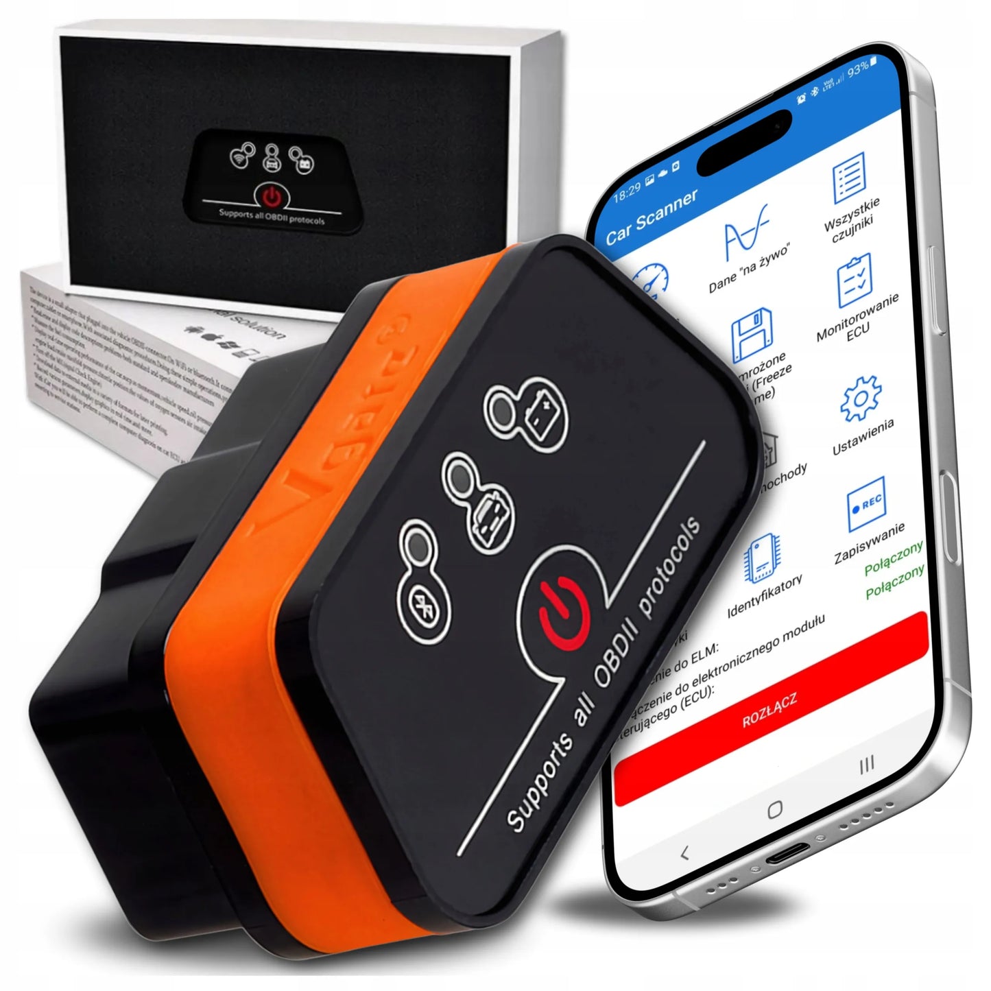 OBD2 diagnostinis skaitytuvas Vgate iCar2 BT 3.0