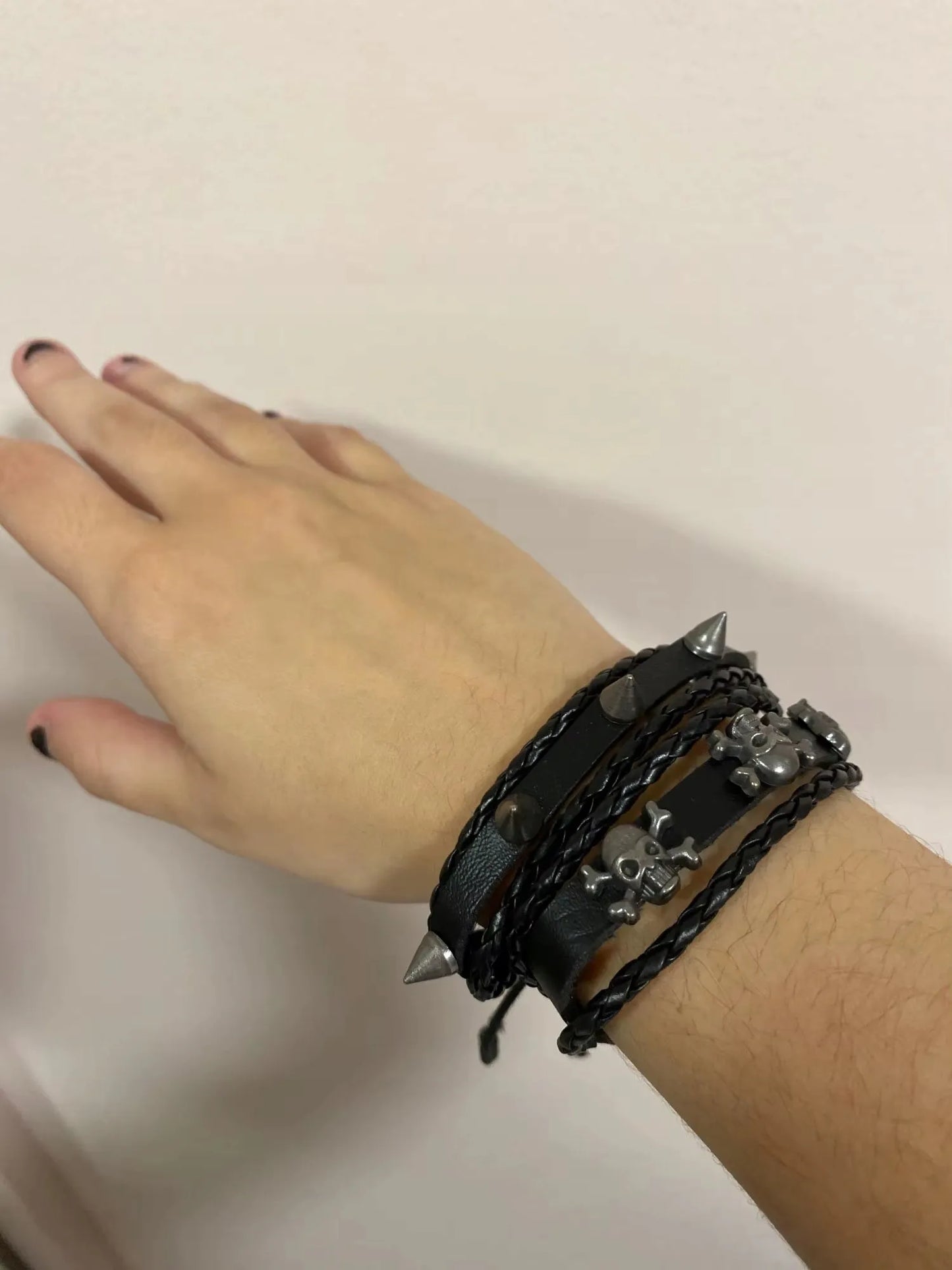 Odinė apyrankė motor rock cool boho gotikinė vikingų stiliaus apyrankė dovana