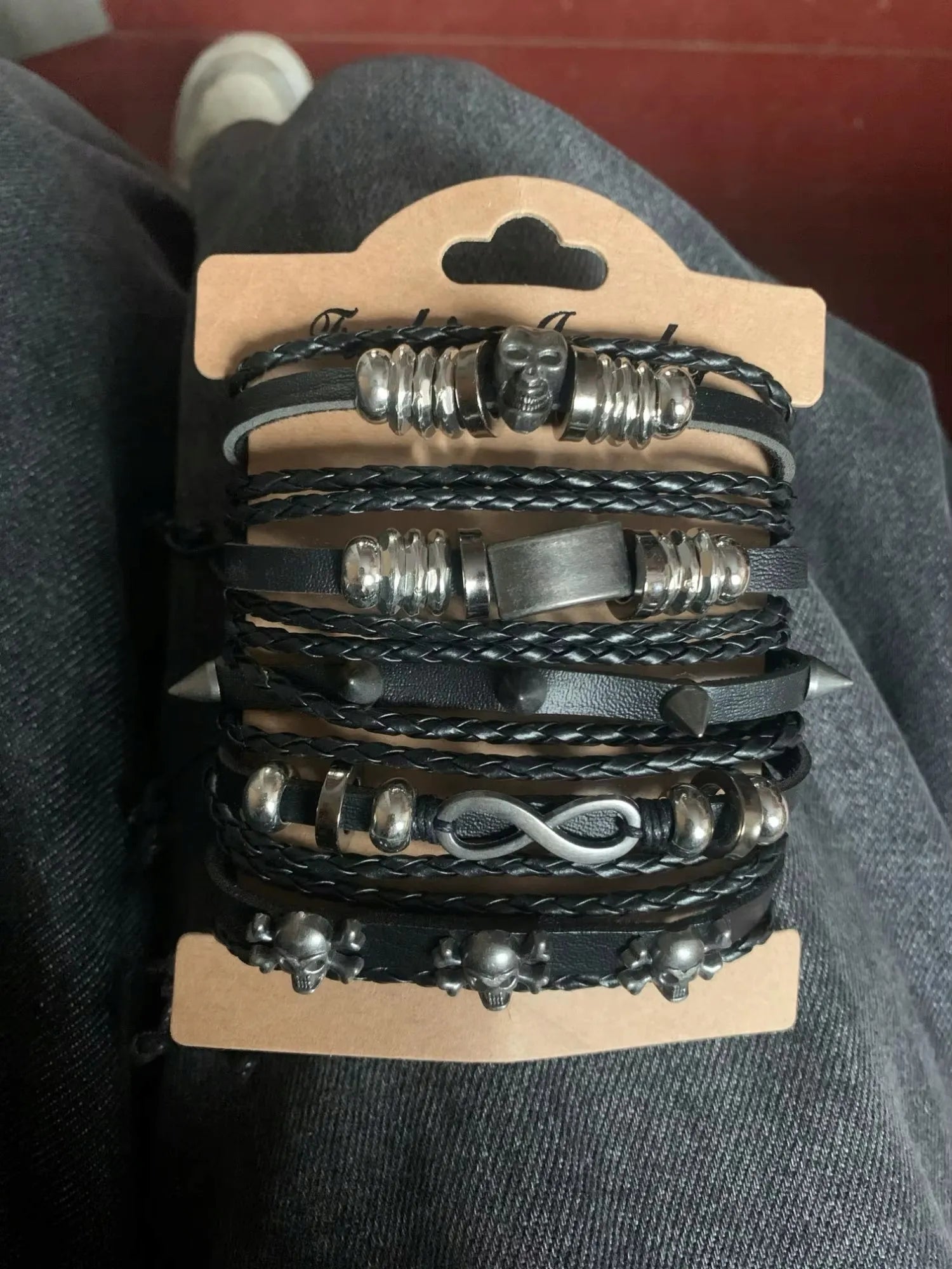 Odinė apyrankė motor rock cool boho gotikinė vikingų stiliaus apyrankė dovana