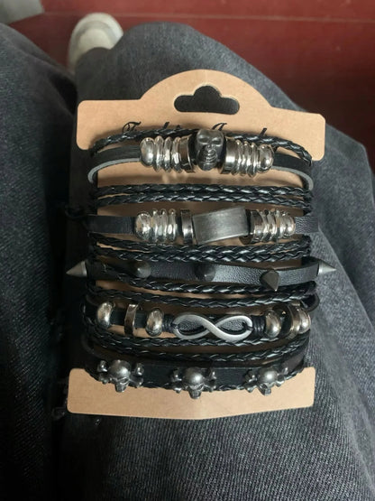 Odinė apyrankė motor rock cool boho gotikinė vikingų stiliaus apyrankė dovana