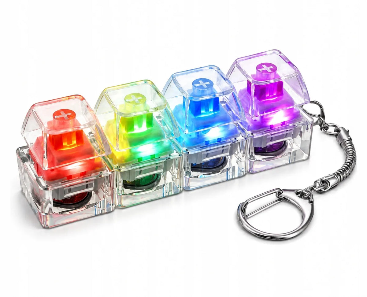 OKAMI antistresinis LED spragtukas-pakabukas, mechaninės klaviatūros fidget žaislas