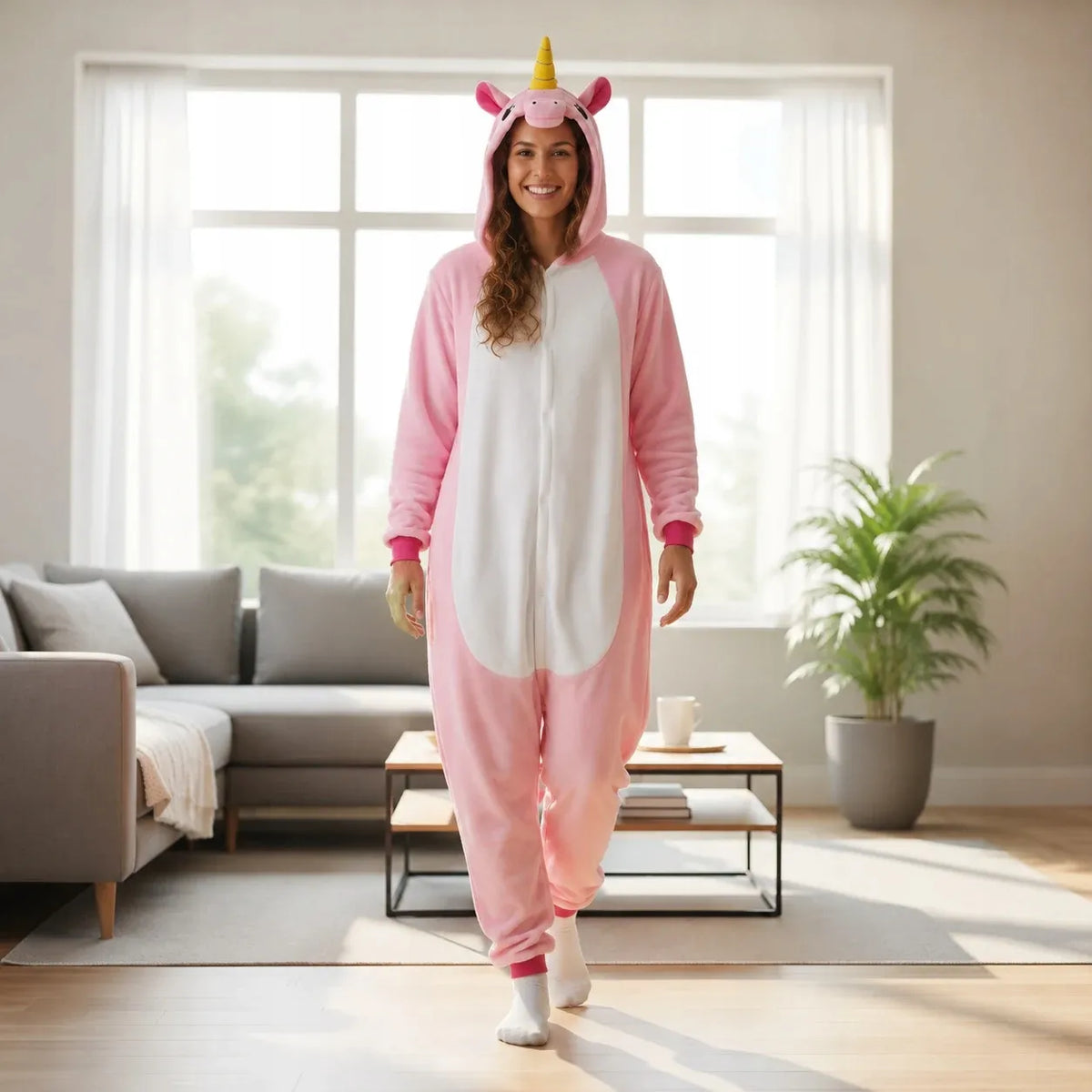 „Onesie Kigurumi“ pižama-kostiumas, rožinis vienaragis, XL, 175–185 cm
