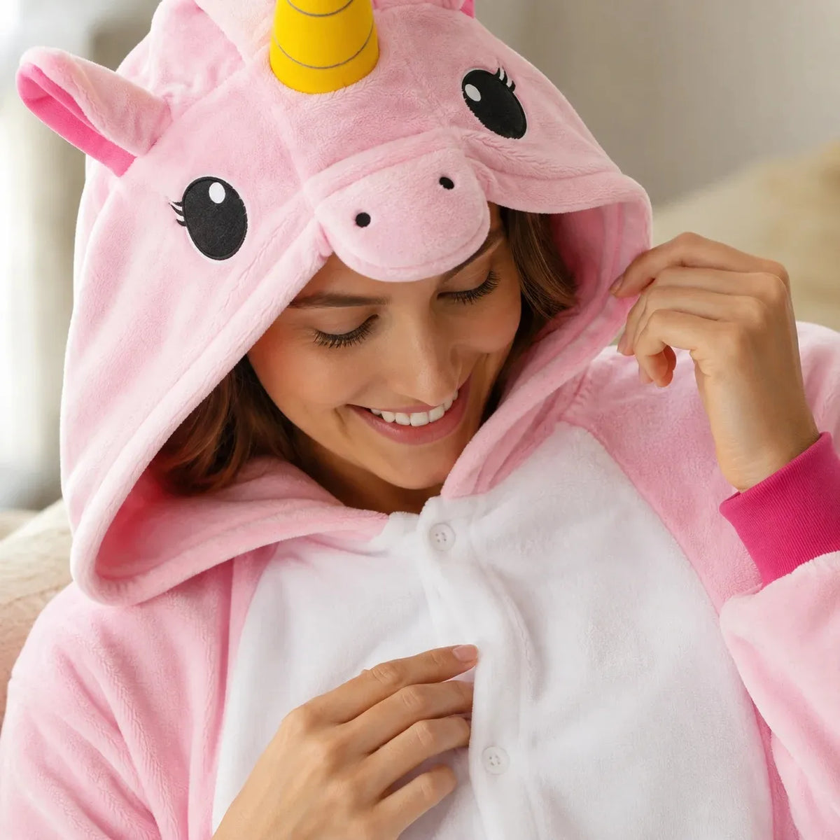 „Onesie Kigurumi“ pižama-kostiumas, rožinis vienaragis, XL, 175–185 cm