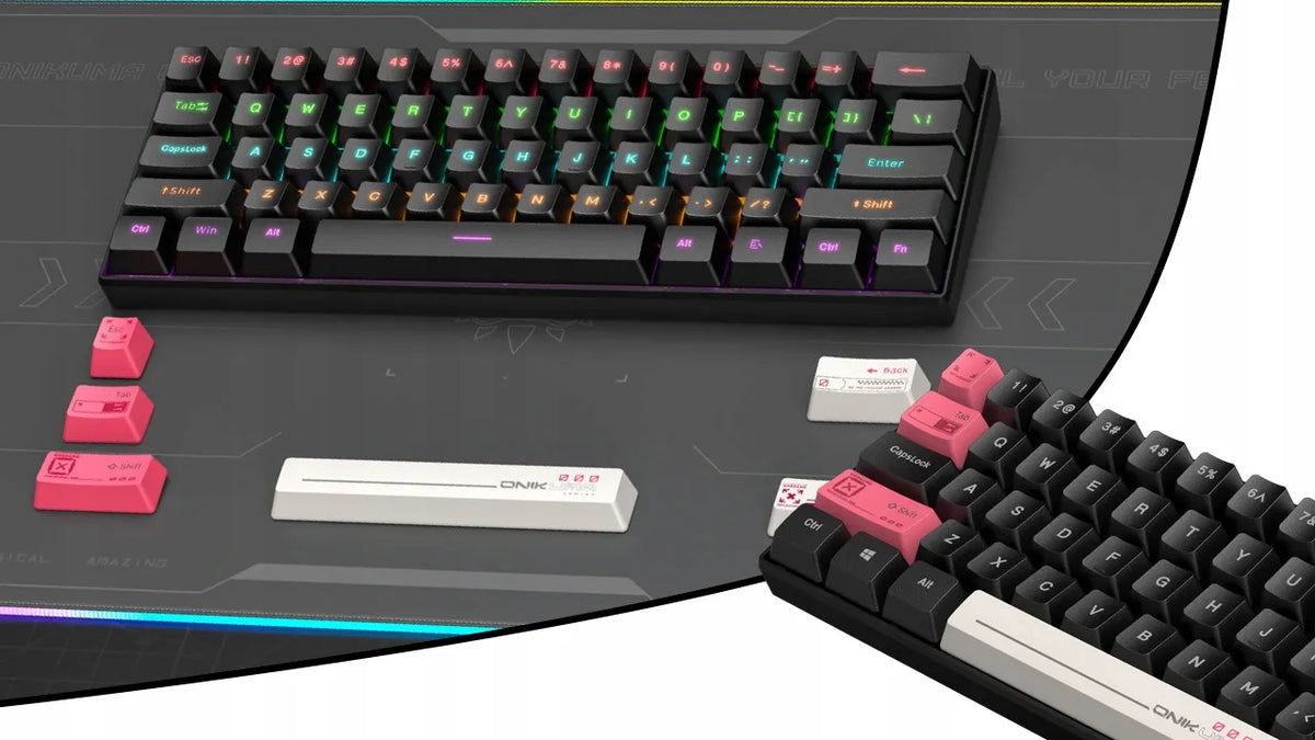 ONIKUMA G55 QWERTY mechaninė klaviatūra kompiuteriui su apšvietimu ir „anti-ghosting“ funkcija